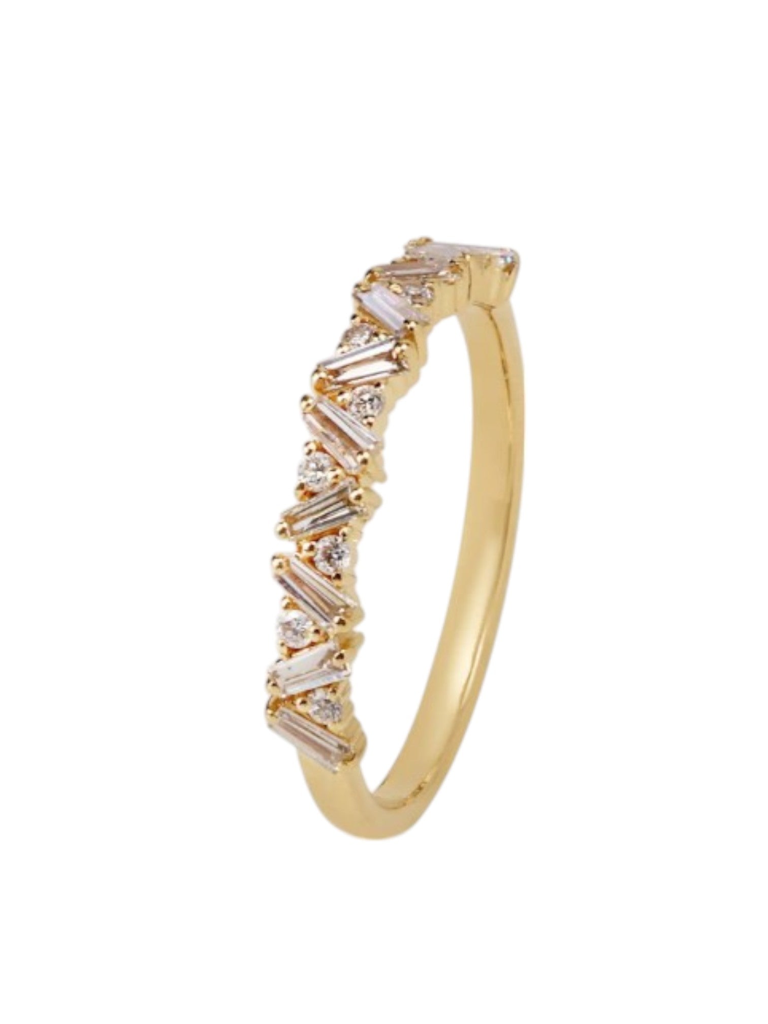 Radiant Angled Statement 925 Silver Gold Plated CZ Stone Light Weight Ring For Women By Kesardeep